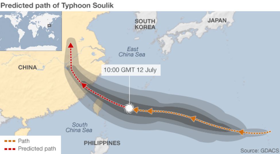 China evacuations as Typhoon Soulik hits BBC News