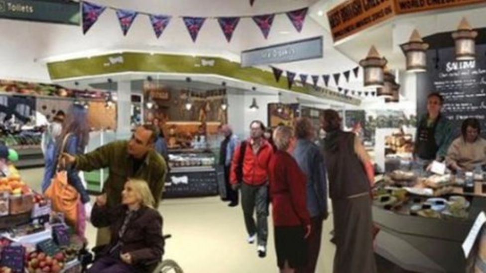 New look for £410,000 Market Harborough indoor market BBC News
