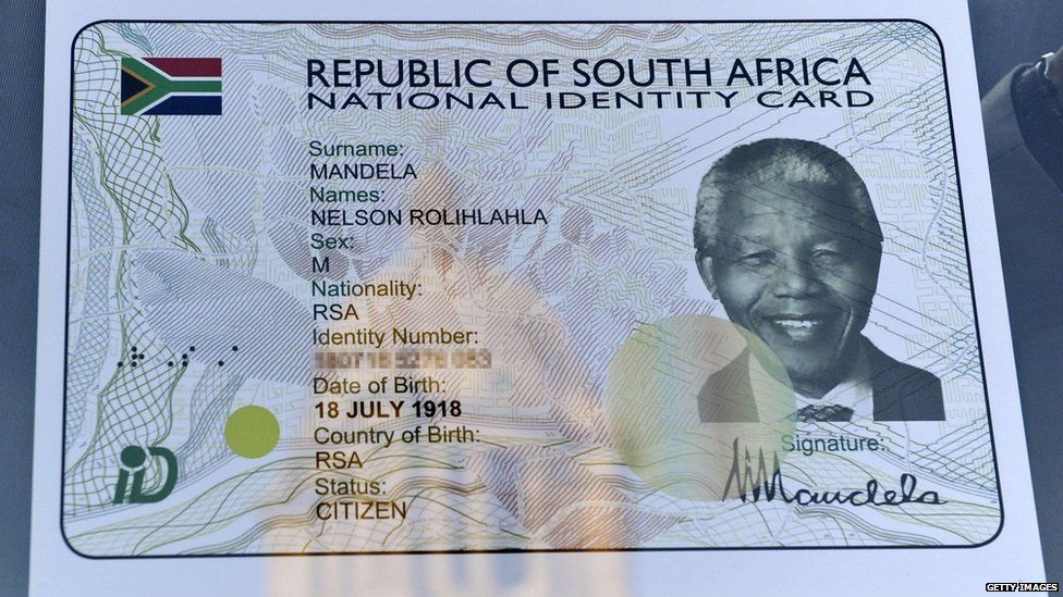 Nelson Mandela's digital ID card