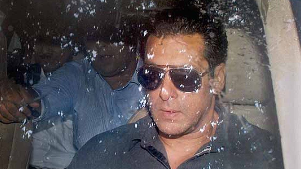 Salman Khan leaving court on 24 July 2013