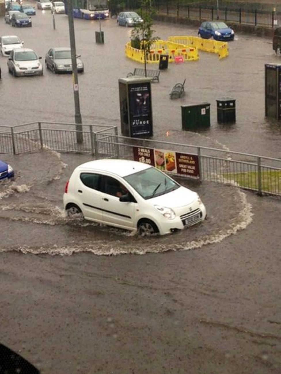 In pictures Flash flooding slows Greenock traffic BBC News