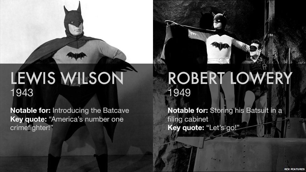 Lewis Wilson and Robert Lowery as Batman