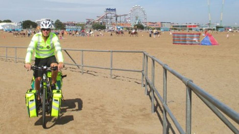 Bikeriding paramedics start work around Skegness resort BBC News