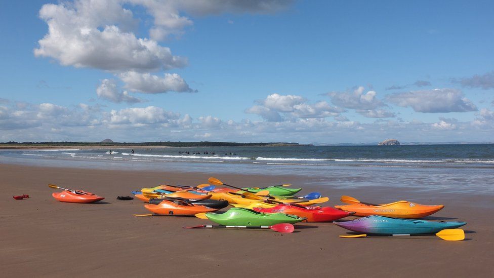 Canoes on a beach