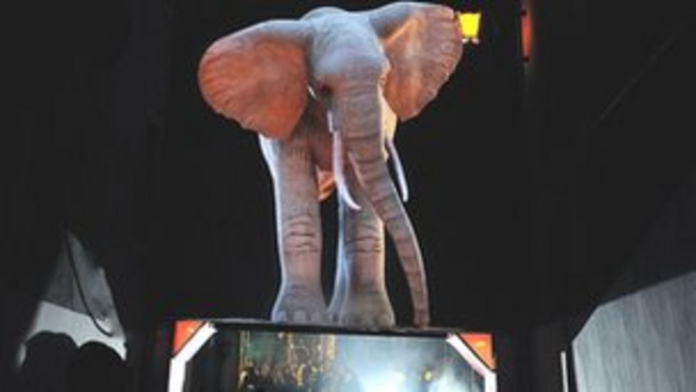 Durham's Lumiere light festival sun and elephant highlights - BBC News