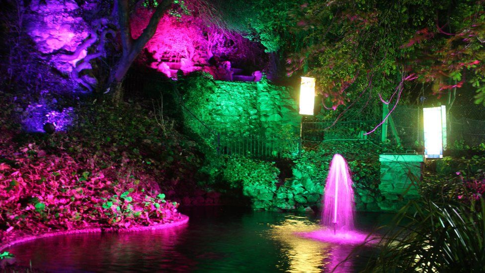 Illuminated pond