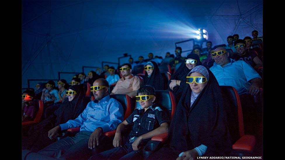 Moviegoers at Baghdad's first 4D cinema