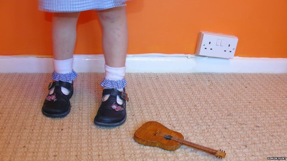 Girl wearing school shoes