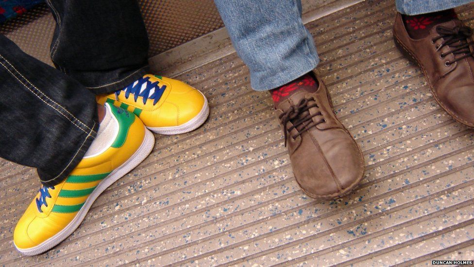 Shoes on the London underground