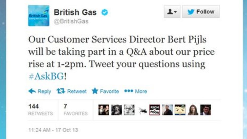 British Gas Twitter Move Draws Ire BBC News