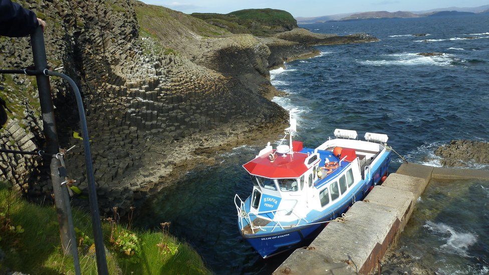 Boat by the Isle of Staffa