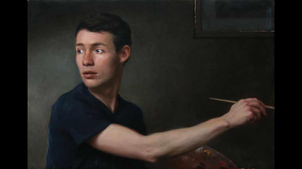 Portrait of the Artist Looking Back by Simon Watkins