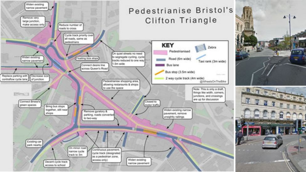 Bristol mayor Ferguson examines Triangle pedestrian idea BBC News