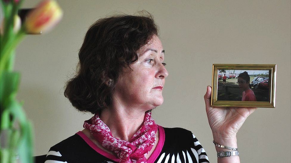 Justine Clark with her photograph of Ruth Clark