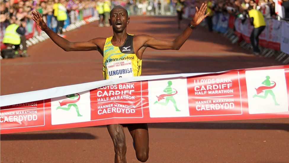 Kenyan Loitarakwai Lengurisi won this year's Cardiff Half Marathon
