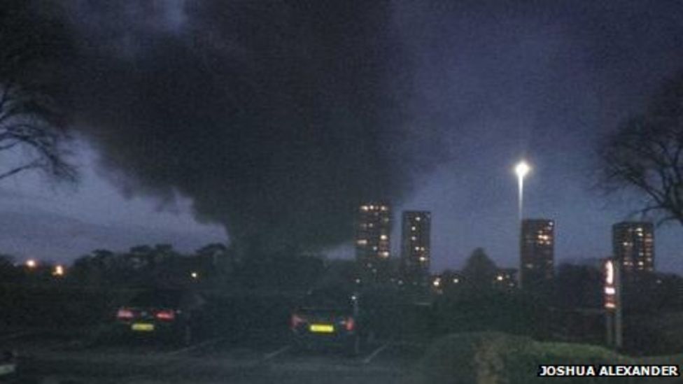 Tamworth plastics factory fire tackled by 30 firefighters BBC News