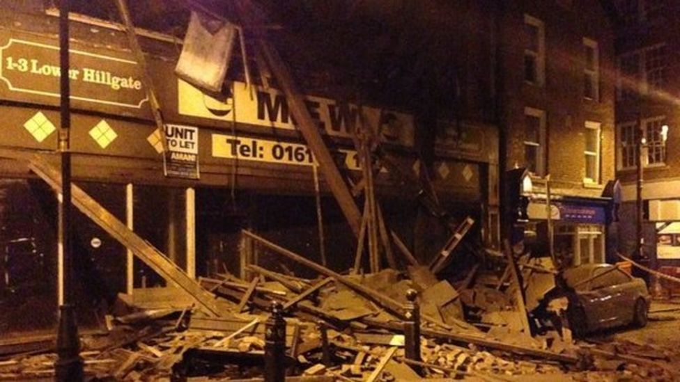 Stockport furniture shop collapses into street BBC News