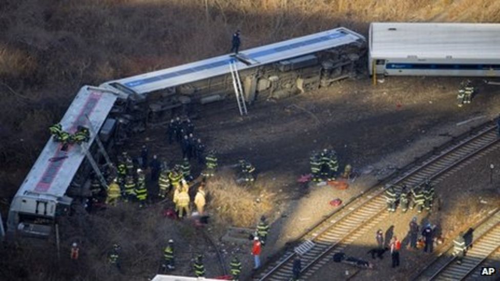 New York train crash: Metro-North derailment in Bronx - BBC News