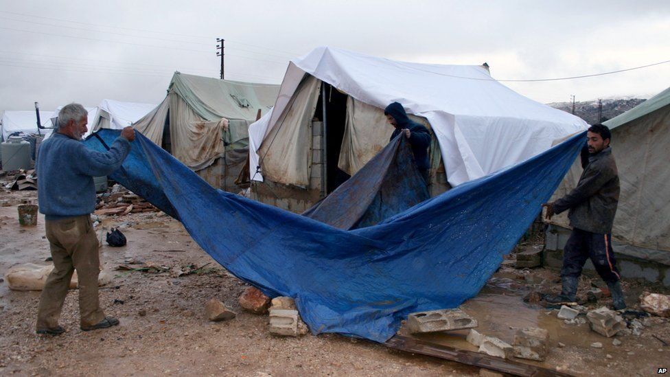 Winter Under Canvas Storm Hits Syrian Refugees Bbc News