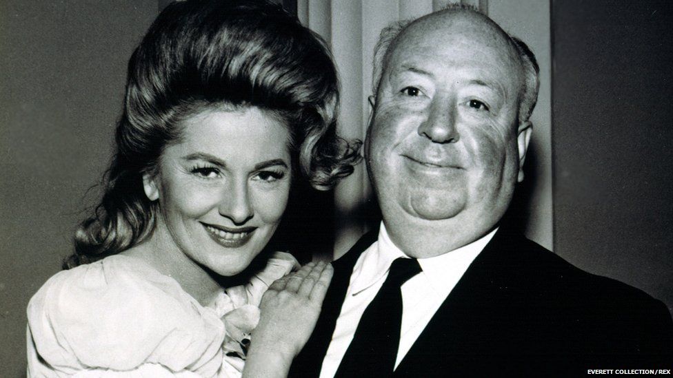 Joan Fontaine and Alfred Hitchcock in 1963