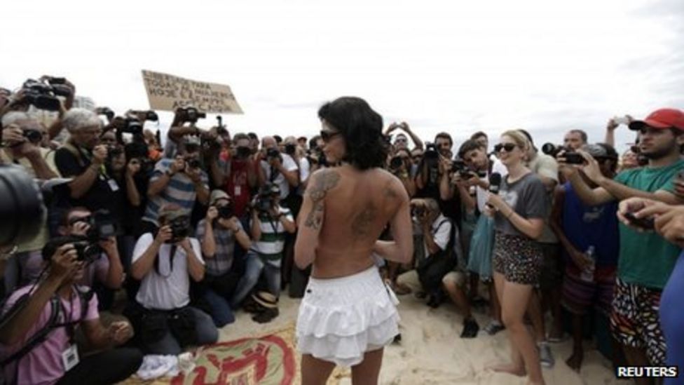 Brazil Few Women Attend Rio Topless Ban Protest Bbc News