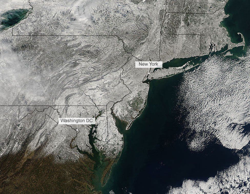 North America's Big Freeze Seen From Space - BBC News