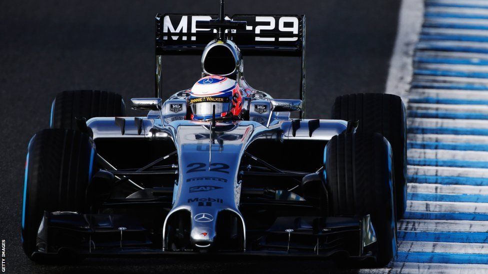Jenson Button drives the new McLaren during day two of Formula 1 winter testing at Jerez