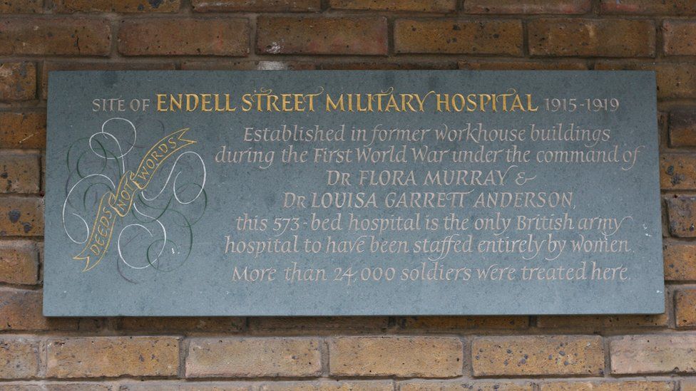 Memorial plaque to Endell Street Military Hospital
