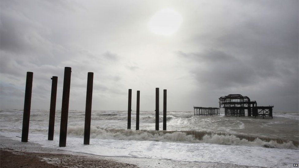 Brighton pier damaged by bad weather