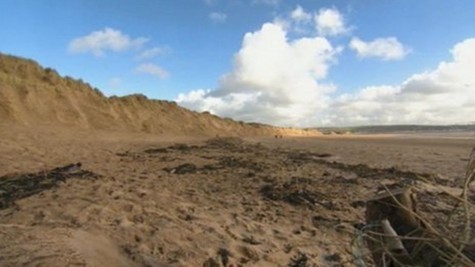 Storms wash away Braunton Burrows dunes BBC News
