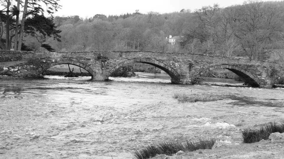 River Dee and the bridge at Llandderfel, Gwynedd