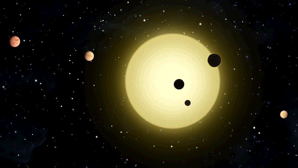 Artist's impression of a planetary system