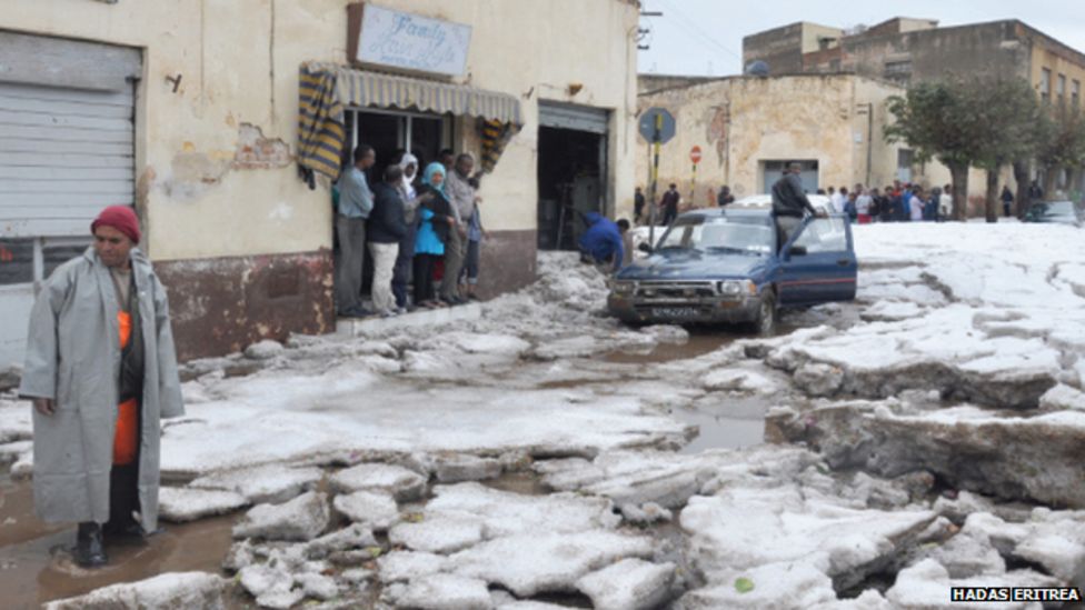 Eritrea Hail storm dumps metre of ice on capital BBC News