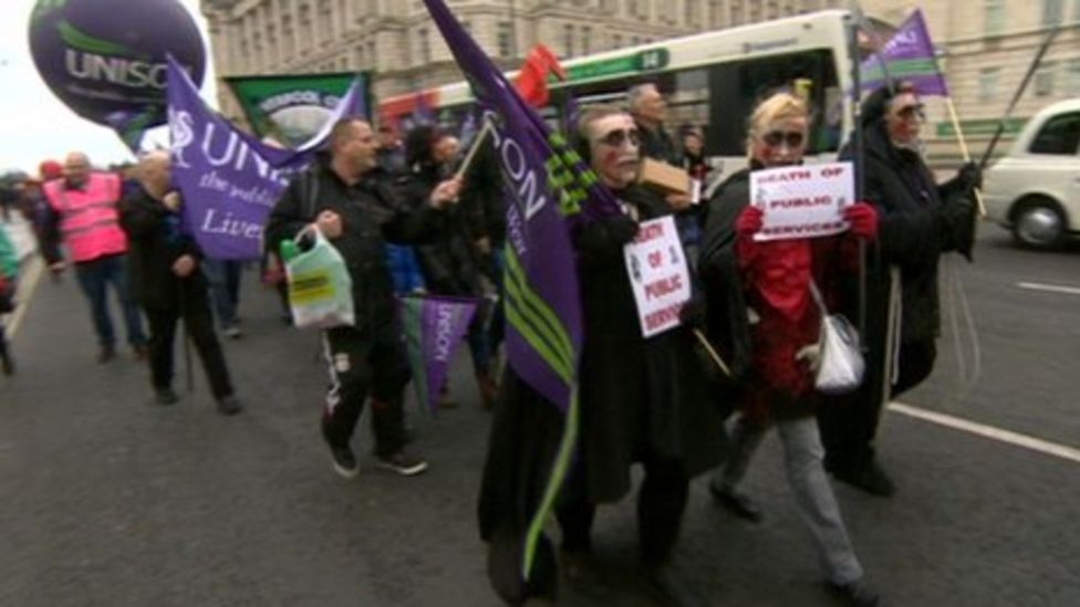 Unison Stage Liverpool Protest Over Government Funding Cuts Bbc News Unison Stage Liverpool Protest Over Government Funding Cuts Bbc News
