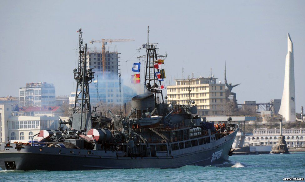 Russian naval vessel in Crimea