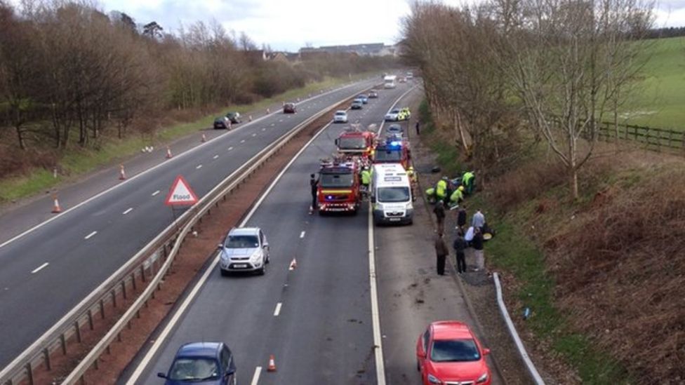 Man Airlifted After Serious M9 Crash Bbc News