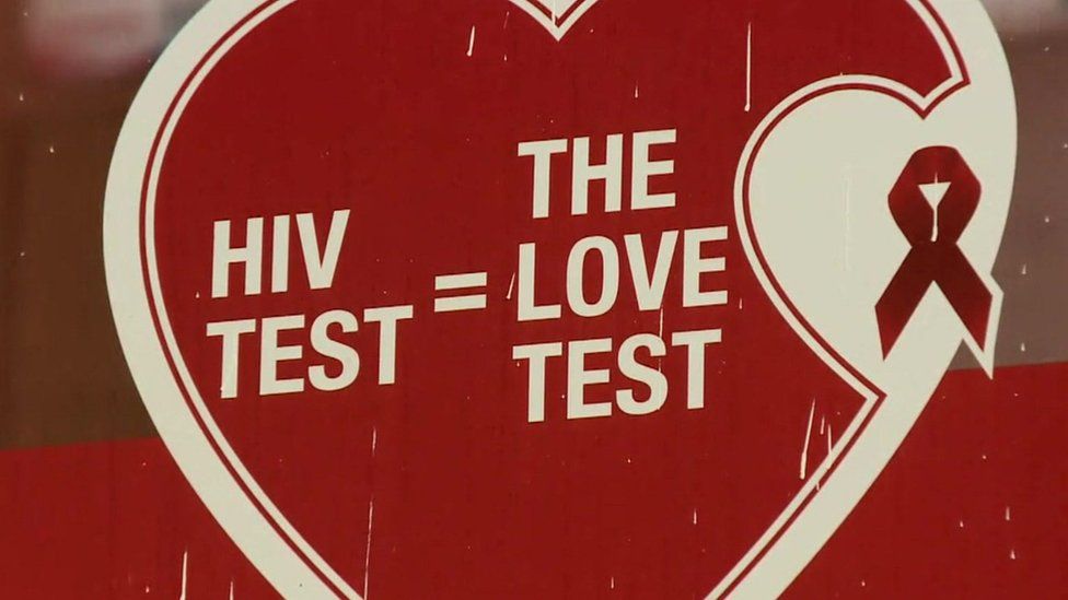 Advert urging people take have HIV test