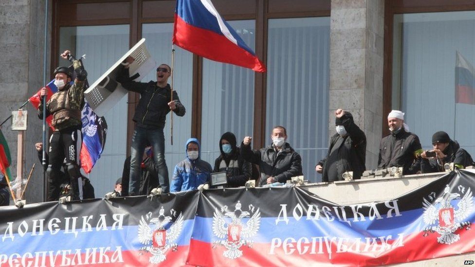 In pictures ProRussians proclaim 'people's republic' BBC News