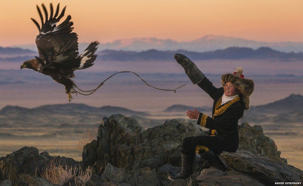 A 13 Year Old Eagle Huntress In Mongolia Bbc News