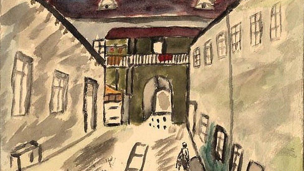 A Courtyard in the Ghetto by Pavel Sonnenschein