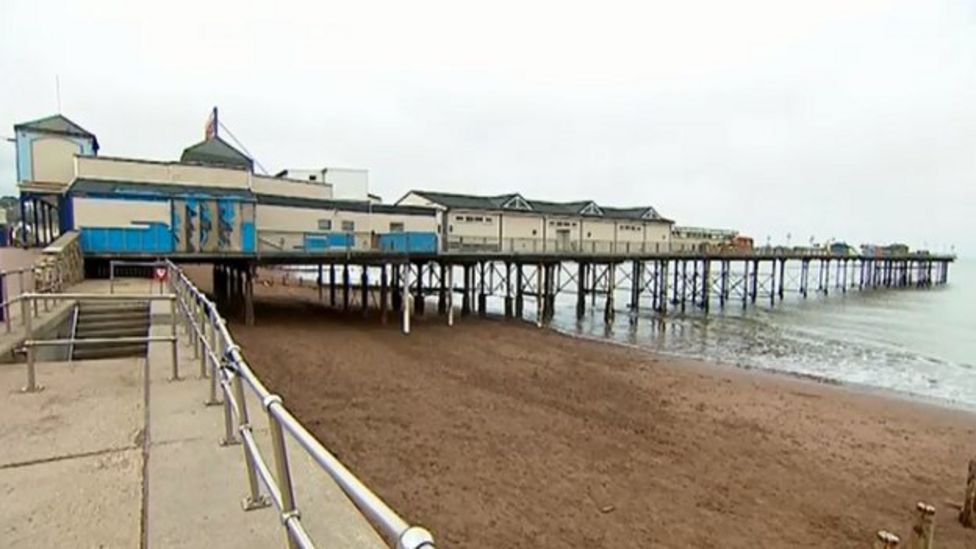 Storm damaged Teignmouth Pier To Reopen In July BBC News Storm damaged Teignmouth Pier To Reopen In July BBC News