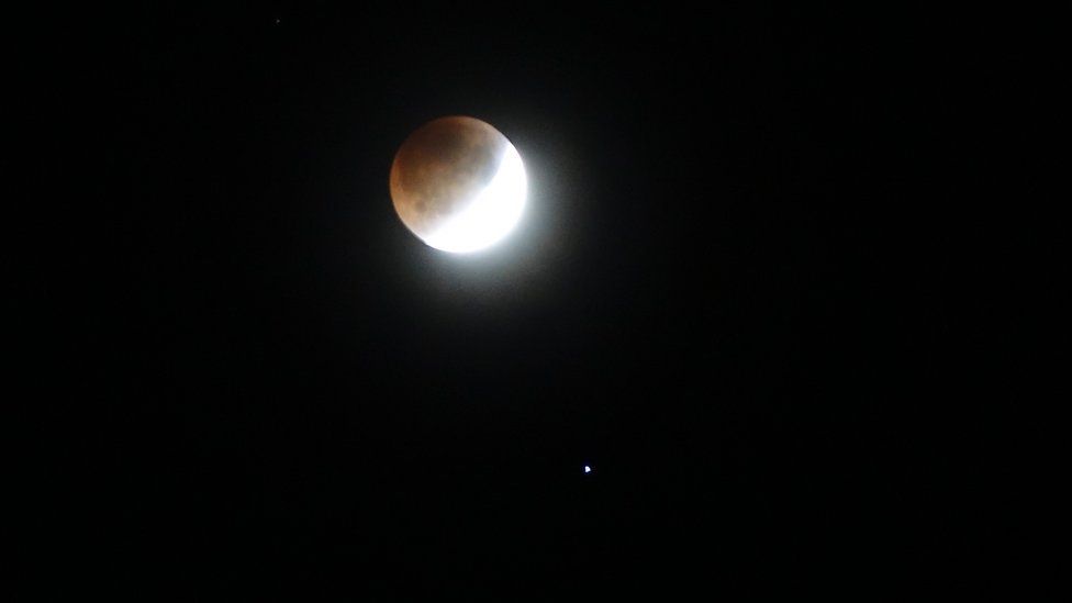 Blood moon in Florida, US
