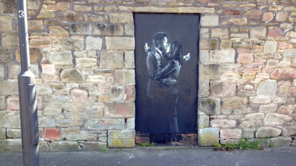 Street art by Banksy in Bristol