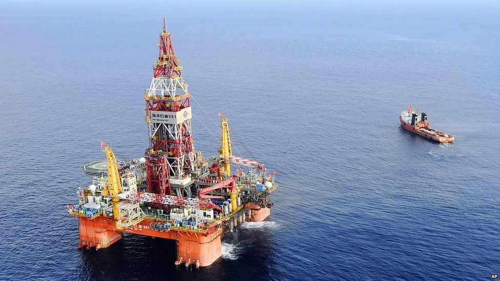In this file photo taken on 7 May, 2012 and released by China's Xinhua News Agency, Haiyang Shiyou 981 owned by China's state-run CNOOC oil company, is pictured at 320 km (200 miles) southeast of Hong Kong in the South China Sea