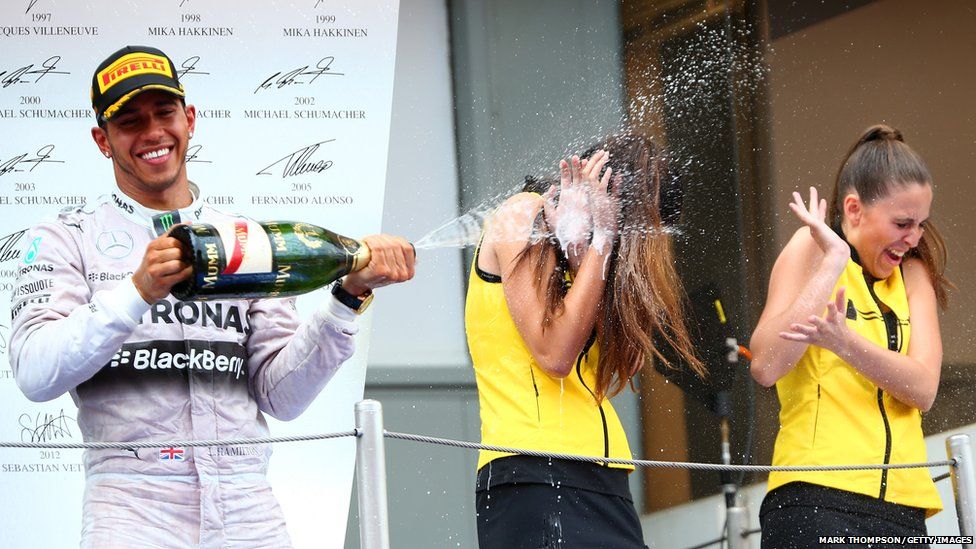 Race winner Lewis Hamilton of Great Britain