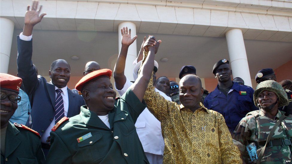 President-elect Jose Mario Vaz (right) and Guinea-Bissau Army Chief of Staff, General Antonio Indjai