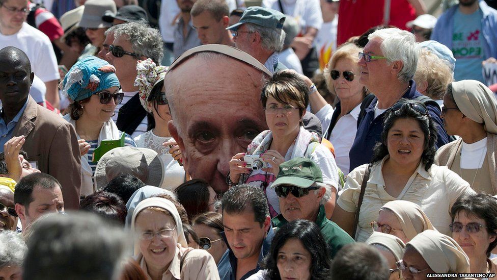 A cut out of Pope Francis