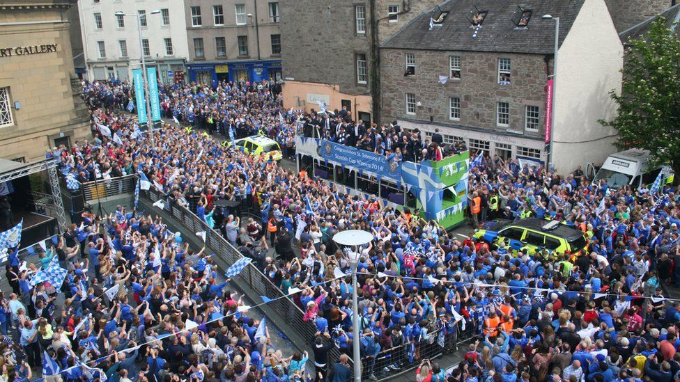 Scottish Cup parade in Perth