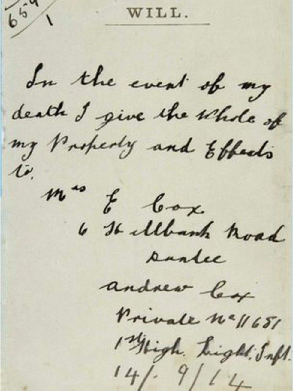 Wills of Scots soldiers go online BBC News