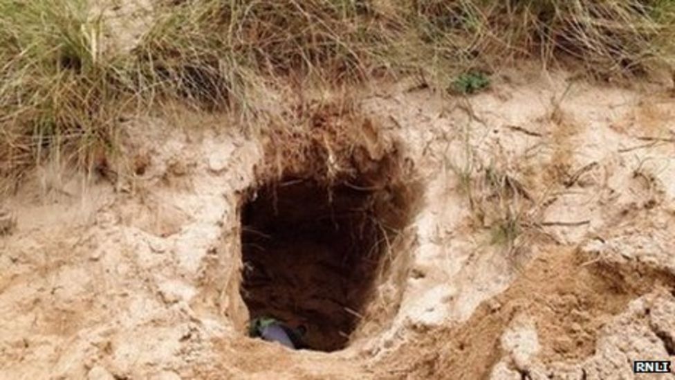 RNLI warns about sand dune collapse risks - BBC News